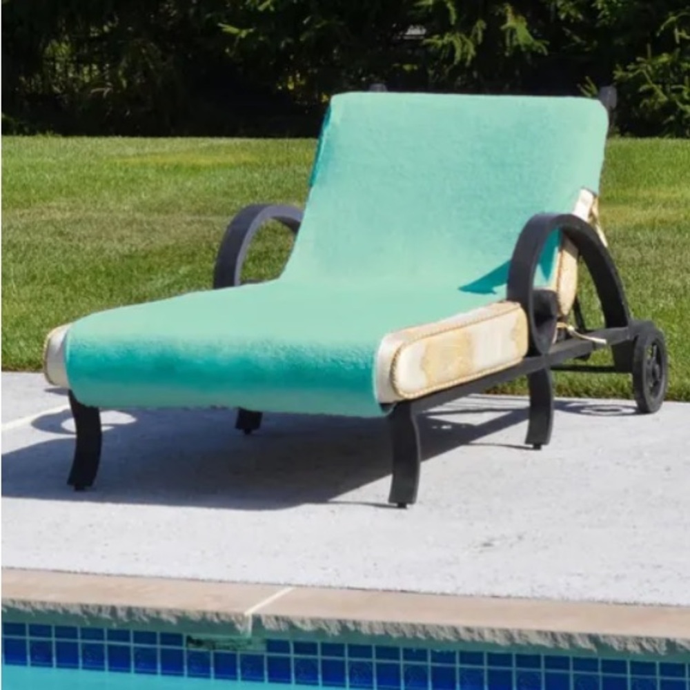 linum home textiles standard size chaise lounge COVER, set of 2 aqua